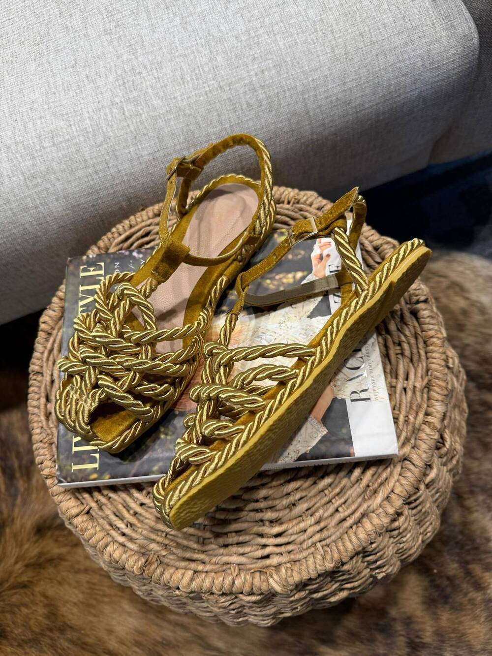 NEW MILINES women's matilda alpargata sandal in gold